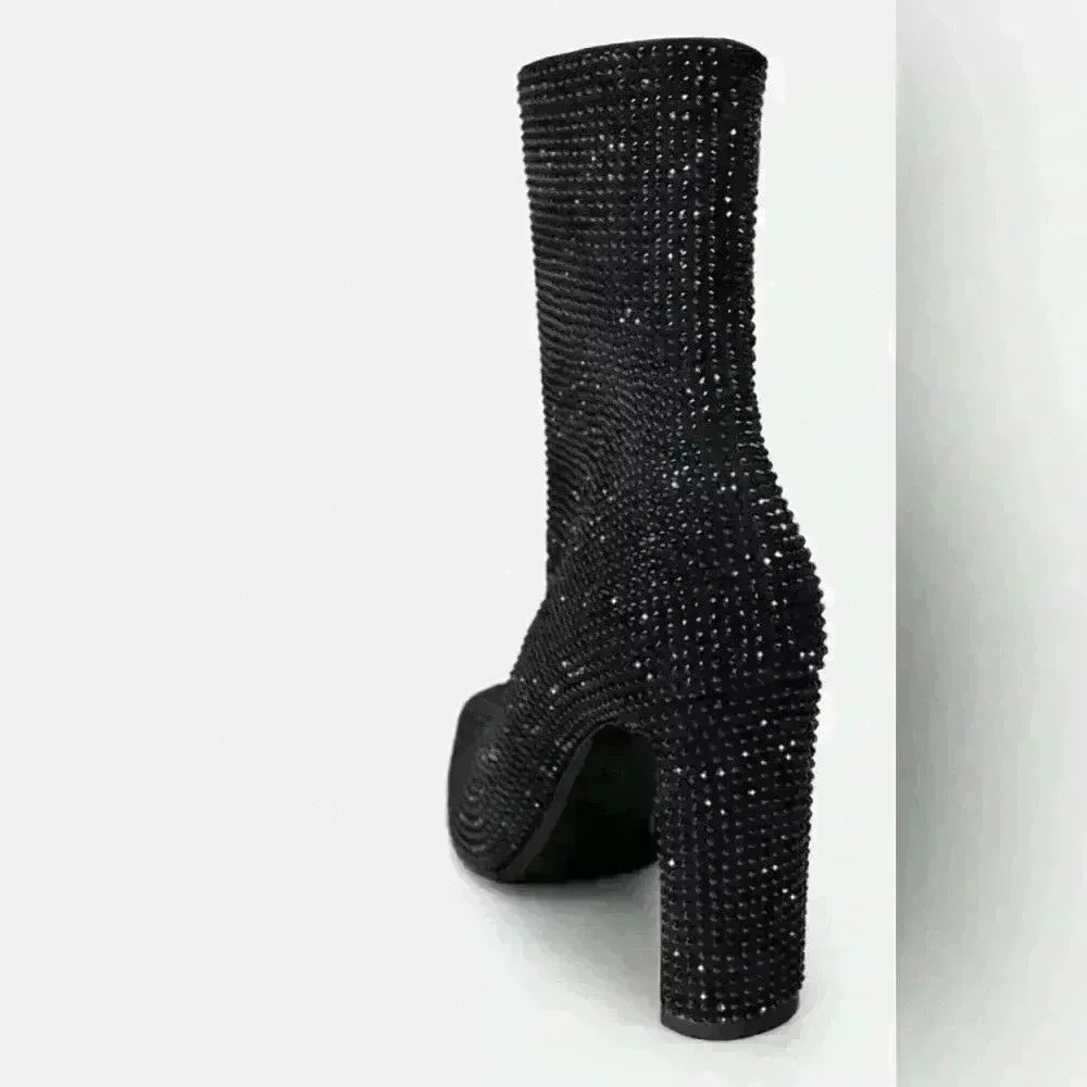 🔥🔥Zara Rhinestone booties - Picture 5 of 11